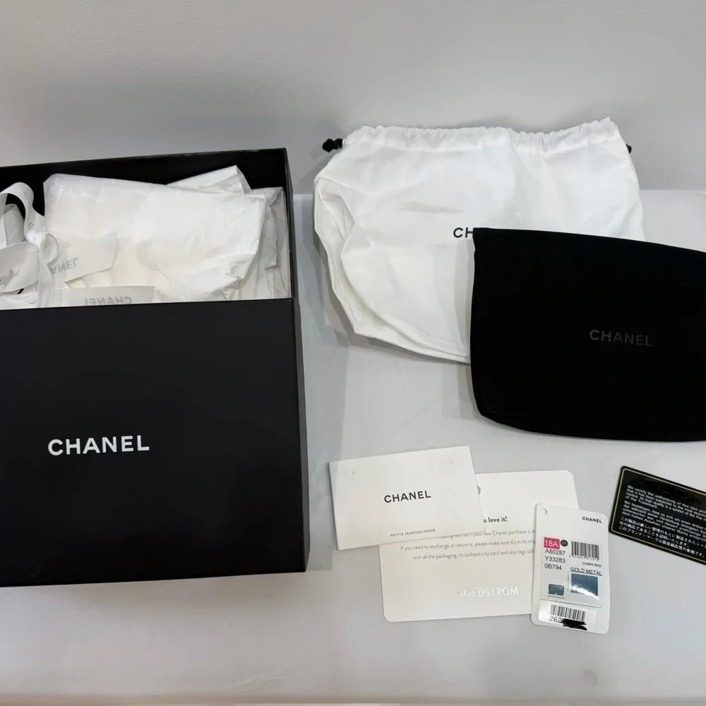 CHANEL O-Mini Boy Bag Python Exotic Leather Gold CC Lock Wallet on chain